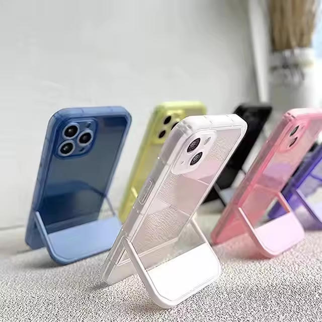 Stylish Shockproof Case with Back Stand for iPhone 15 14 13 12 11 8 7 X XR XS SE
