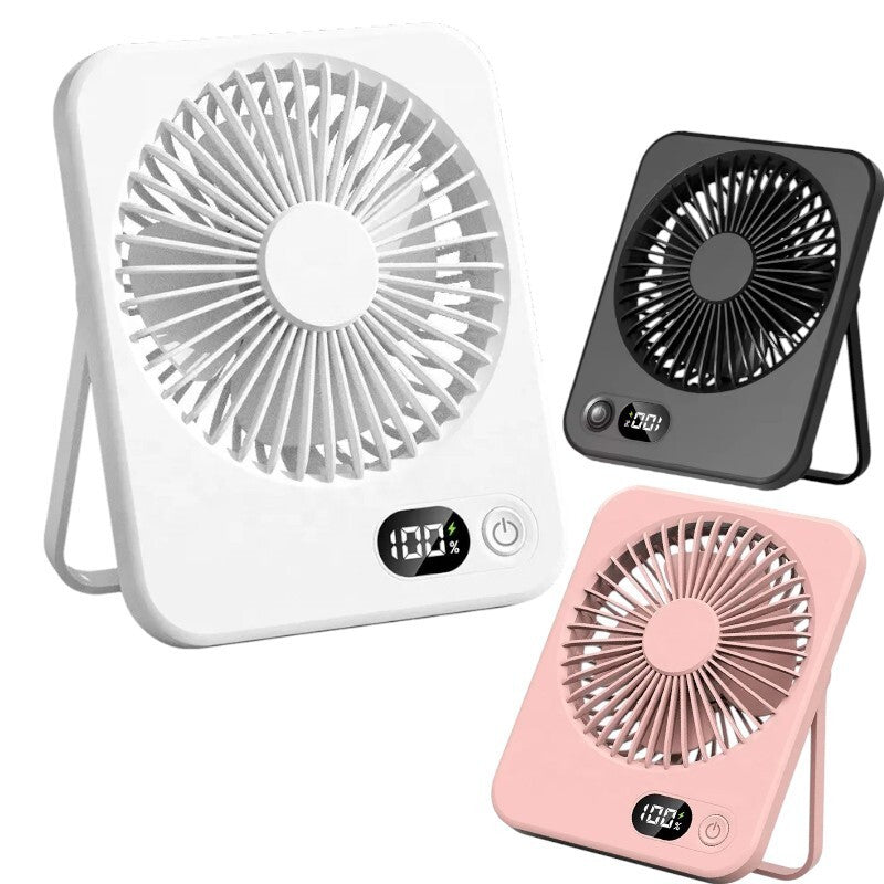 Portable Rechargeable USB Fan – 5-Speed Ultra Quiet Mini Desk Fan Foldable Stand