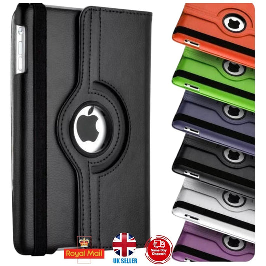 Leather 360 Rotate Smart Case Cover for iPad 10/9/8/7/6/5th Gen,Air,Mini 2/4/5/6