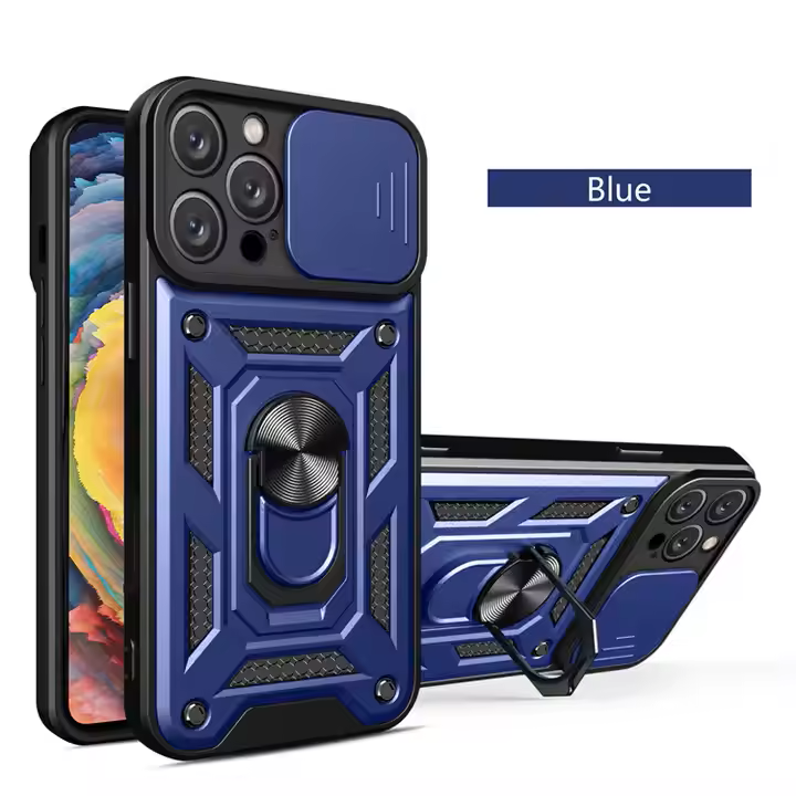 Heavy Duty Shockproof Magnetic Luxury Camera Cover Stand case for iPhone