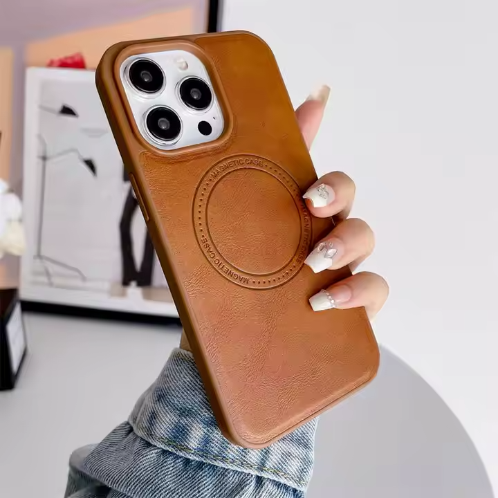 Leather Shockproof Magsafe Magnetic case for iPhone 16, 16 Pro 16 Pro Max & Plus