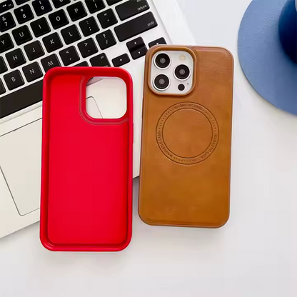 Leather Shockproof Magsafe Magnetic case for iPhone 16, 16 Pro 16 Pro Max & Plus