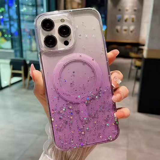 Shockproof Ombre Glitter MagSafe Case for iPhone – Slim, Stylish & Magnetic