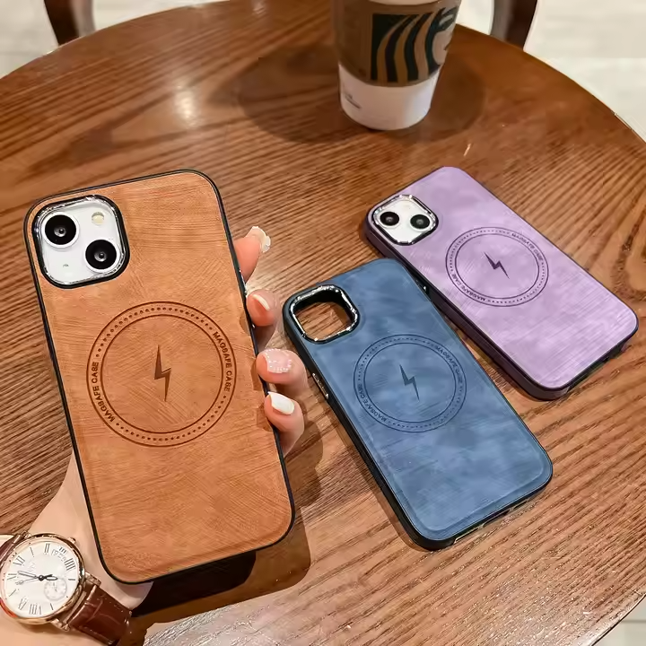 Leather Shockproof Magsafe Magnetic case for iPhone 16, 16 Pro 16 Pro Max & Plus