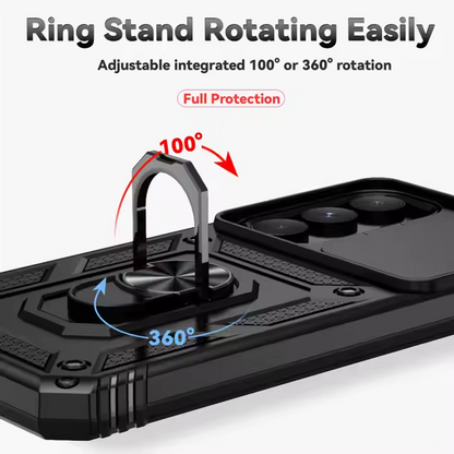 Heavy Duty Shockproof Magnetic Luxury Camera Cover Stand case for iPhone