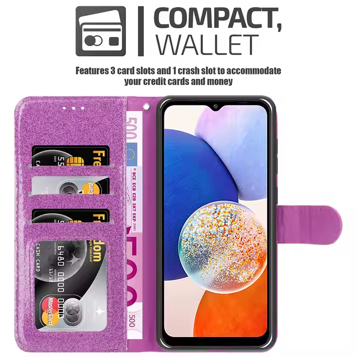 Sparkle Heart Leather Wallet Flip Case for iPhone 16 15 14 13 12 11 X XR XS 8 7